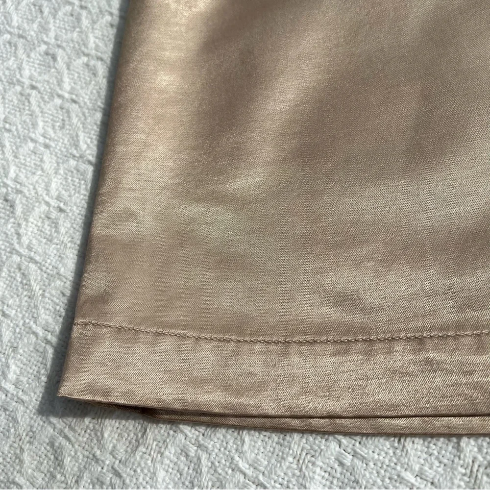 CALVIN KLEIN GOLD METALLIC MINI SKIRT - Picture 3 of 8